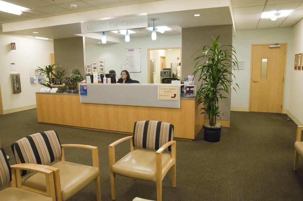 Dermatology clinic waiting room