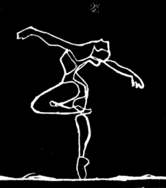 Ballerina ink block print