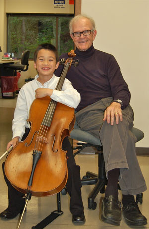 Dr. Carlsen and a student
